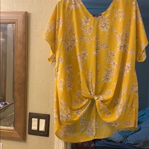Yellow floral blouse